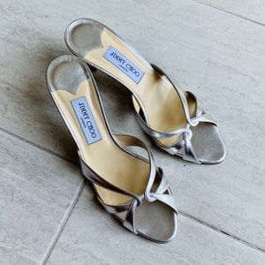 Jimmy Choo Silver Slides